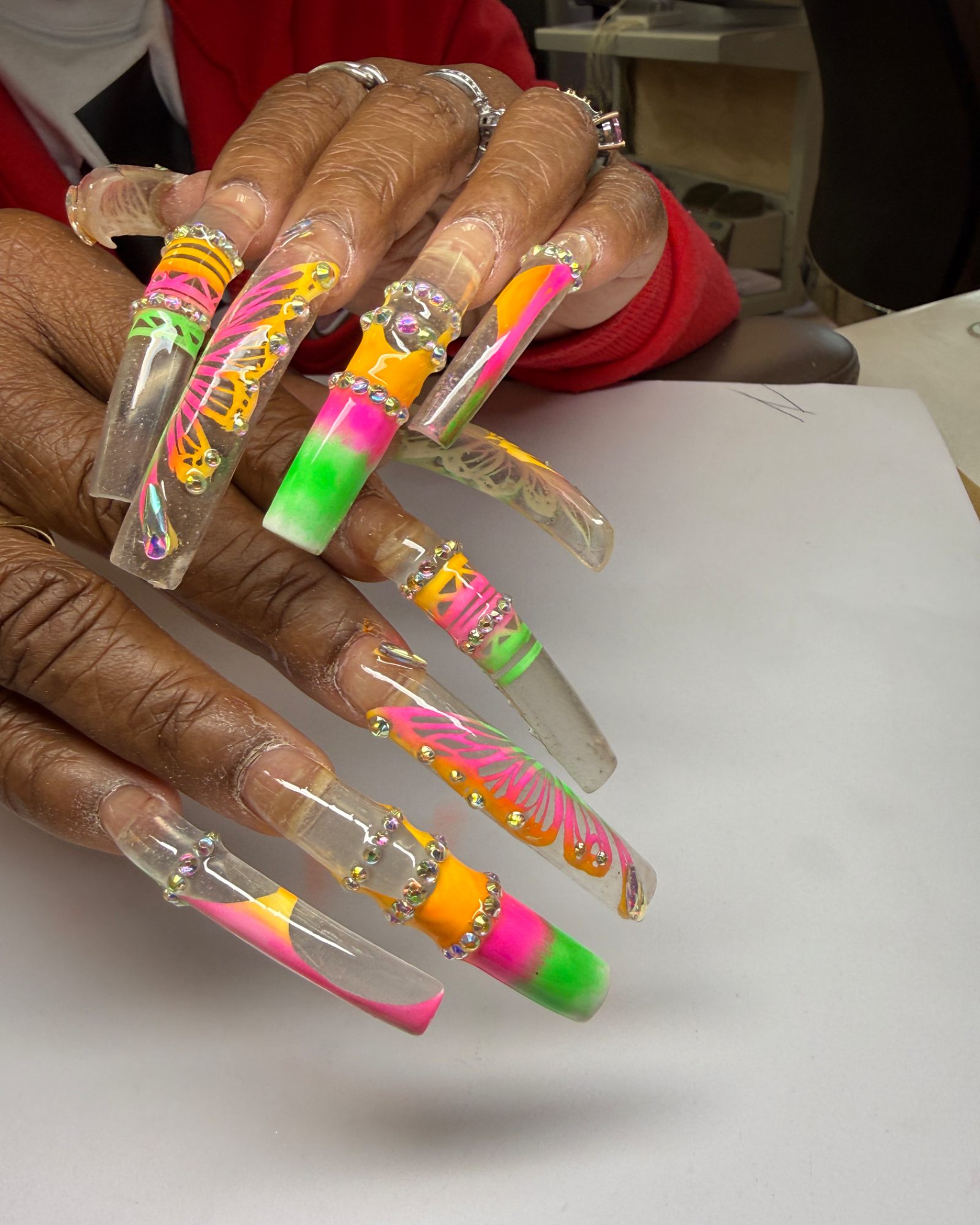 Full summer multi color nails design